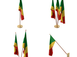 congo flag pack 3D Model