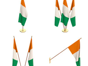 ivory coast flag pack 3D Model
