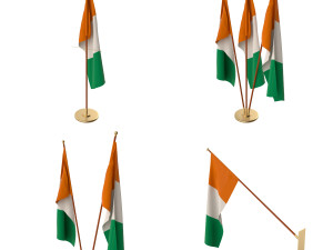 ivory coast flag pack Modèle 3D