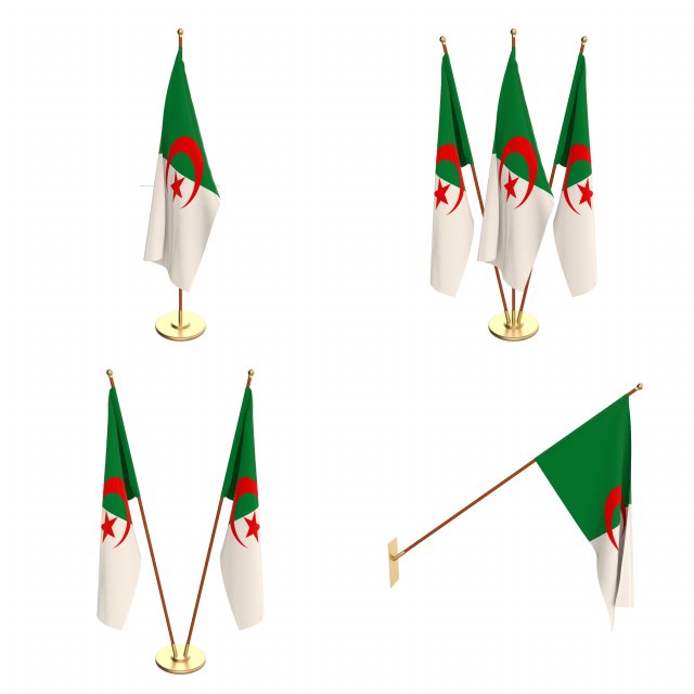 algeria flag pack Modelo 3D .c4d .max .obj .3ds .fbx .stl .blend 