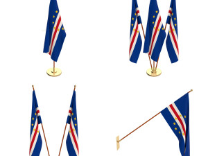 cape verde flag pack Modèle 3D