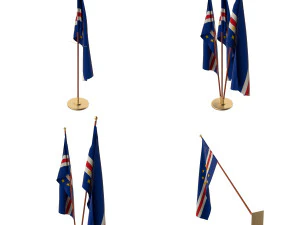 カーボベルデ国旗パック 3Dモデル