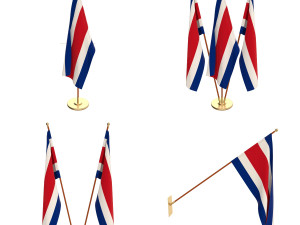 costa rica flag pack 3D 模型