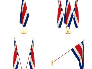 Пакет флагов Коста-Рики 3D Модель