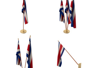 costa rica flag pack 3Dモデル
