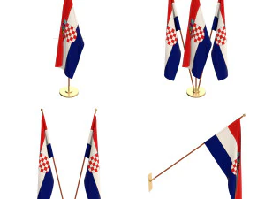 pacote de bandeira da cro&aacute;cia Modelo 3D