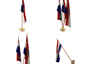 croatia flag pack 3D Model