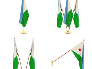 djibouti flag pack Model 3D