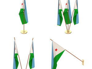 djibouti flag pack 3D Model