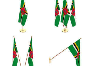 dominica flag pack Modello 3D