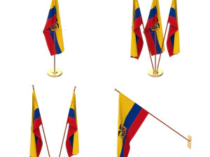 ecuador flag pack 3D Model