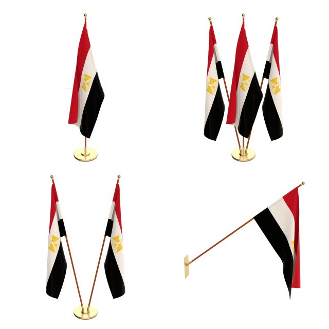 egypt flag pack 3D Model .c4d .max .obj .3ds .fbx .stl .blend 