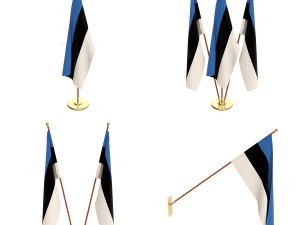 Pacchetto bandiere dell'Estonia Modello 3D