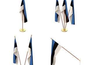 estonia flag pack 3D Model
