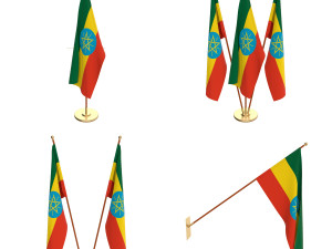 ethiopia flag pack 3D Model