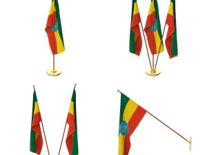 ethiopia flag pack 3D Model