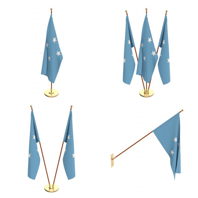 federated states of micronesia flag pack Modelo 3D .c4d .max .obj .3ds .fbx .stl .blend 