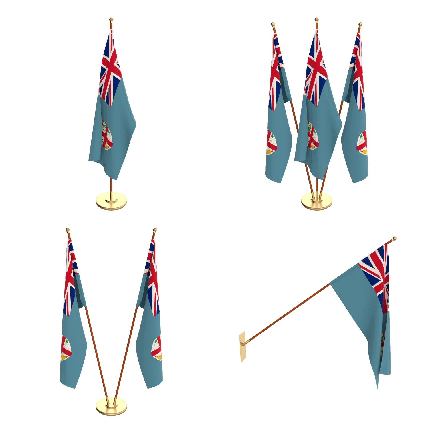 fiji flag pack 3D Model .c4d .max .obj .3ds .fbx .stl .blend 
