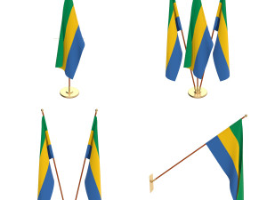gabon flag pack 3D Model