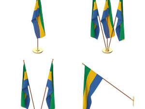 gabon flag pack 3D Model