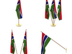gambia flag pack Modello 3D