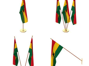 ghana flag pack 3D Model