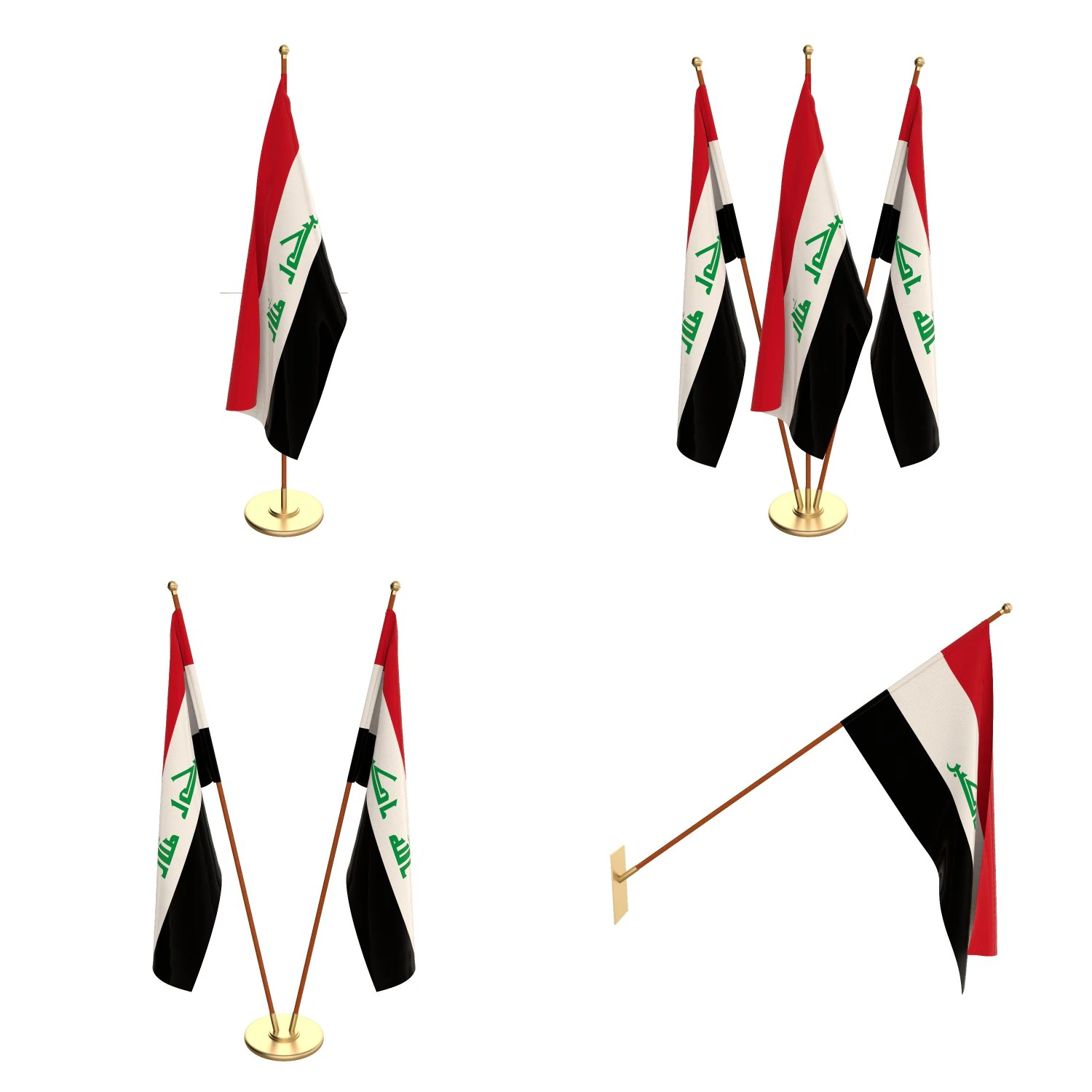 iraq flag pack 3D Model .c4d .max .obj .3ds .fbx .stl .blend