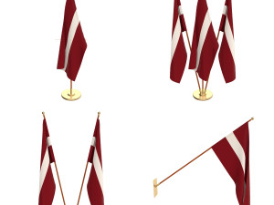 latvia flag pack 3D Model