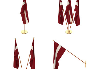 latvia flag pack Modèle 3D