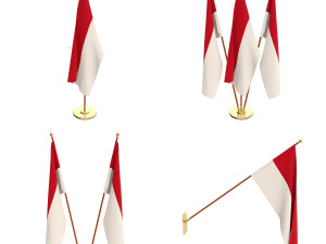 monaco flag pack Modèle 3D