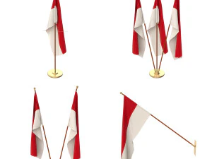 monaco flag pack 3D Model