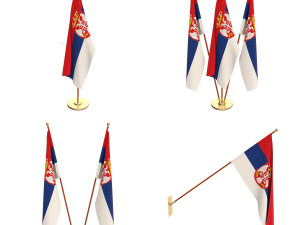 serbia flag pack 3Dモデル