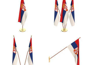 serbia flag pack 3D Model