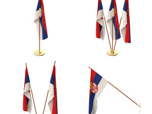 serbia flag pack Modelo 3D