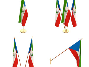 equatorial guinea flag pack 3D मॉडल