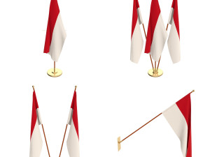 indonesia flag pack 3D Model