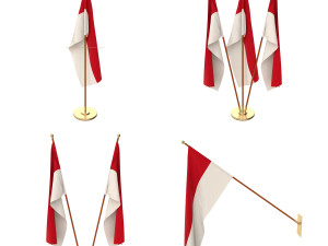 indonesia flag pack 3D Model