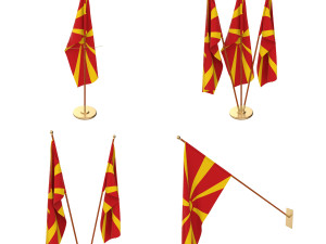 north macedonia flag pack Model 3D