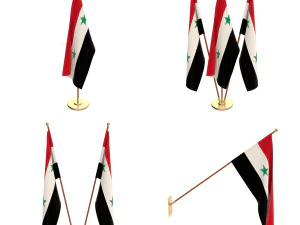 suriye bayrak paketi 3D Model