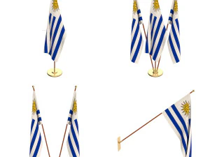 उरुग्वे ध्वज पैक 3D मॉडल