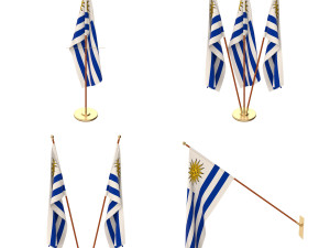 uruguay flag pack Modelo 3D