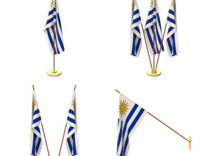 uruguay flag pack 3D Model