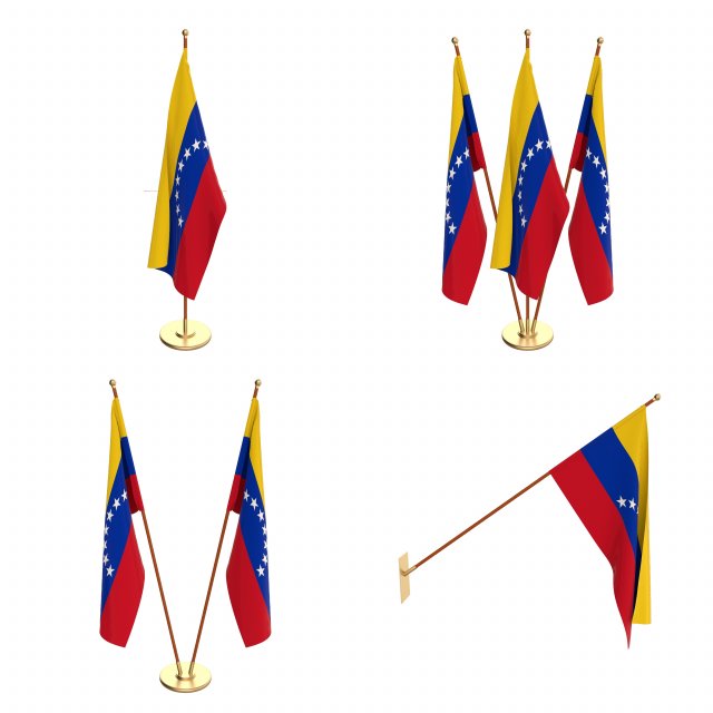 venezuela flag pack Model 3D .c4d .max .obj .3ds .fbx .stl .blend