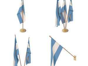 argentina flag pack 3D Model