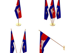 cambodia flag pack 3D Model