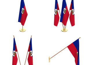 haiti flag pack Model 3D
