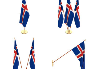 iceland flag pack Modelo 3D
