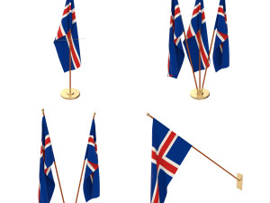 iceland flag pack Model 3D