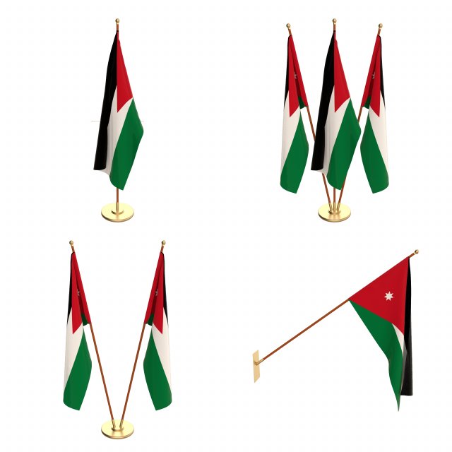 jordan flag pack 3D Model .c4d .max .obj .3ds .fbx .stl .blend 
