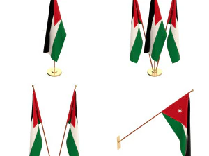 pacchetto bandiere giordania Modello 3D